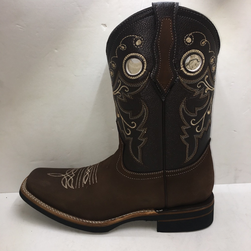 Women’s Rodeo SquareToe Brown Boot Bota Rodeo Dama